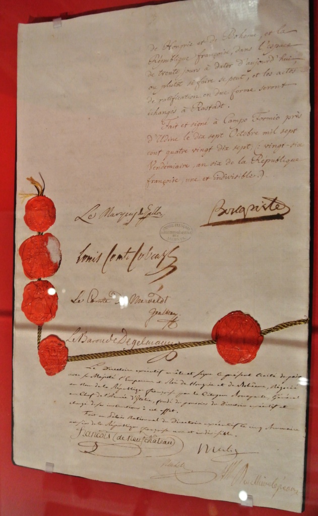 Campoformio peace treaty, Napleon, Napleon's signature